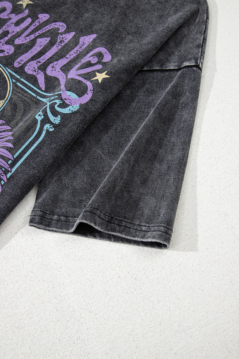 Black Vintage Nashville Mineral Washed Graphic Tee