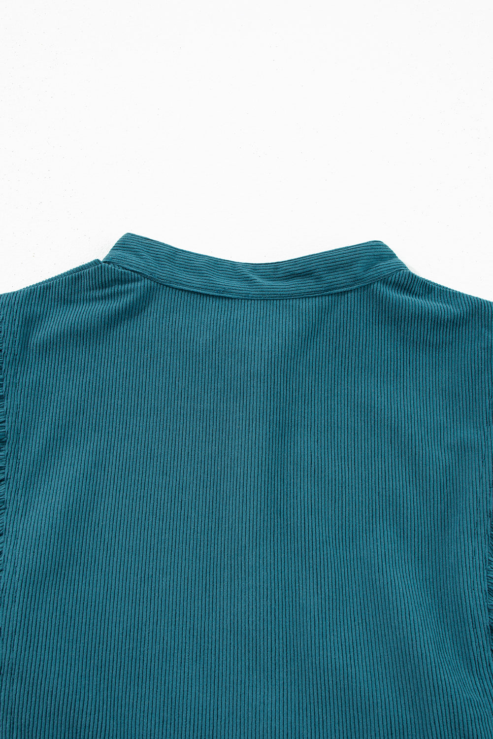 Light Snap Button Empire Waist Lantern Sleeve Corduroy Dress