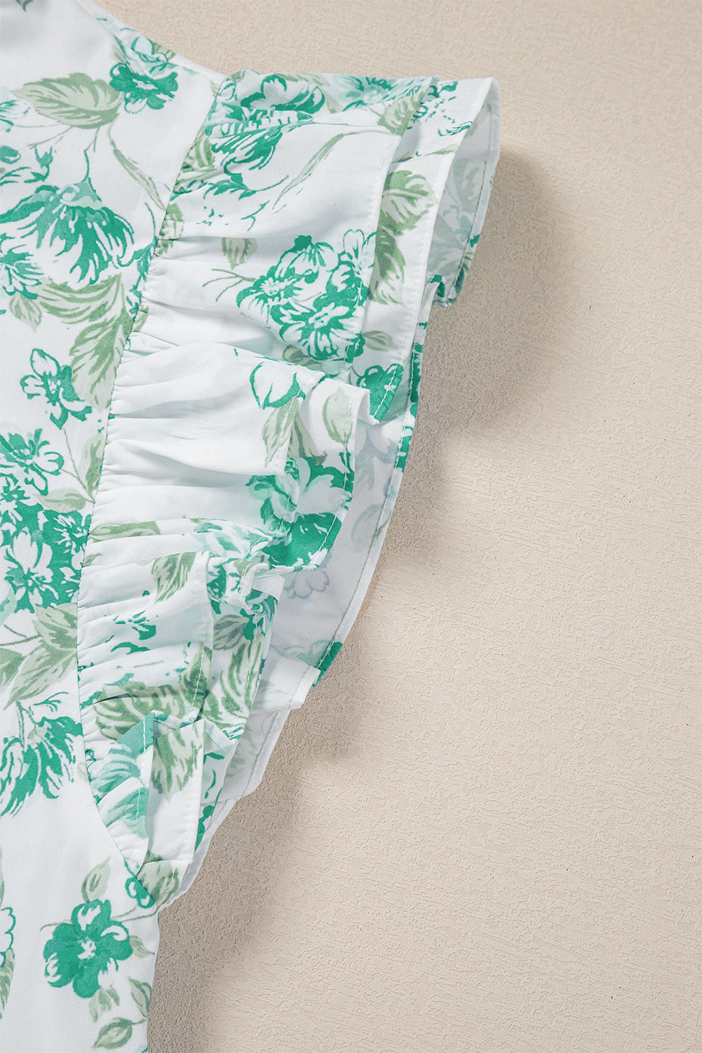 Floral Print Ruffle Sleeve Frill Shirt