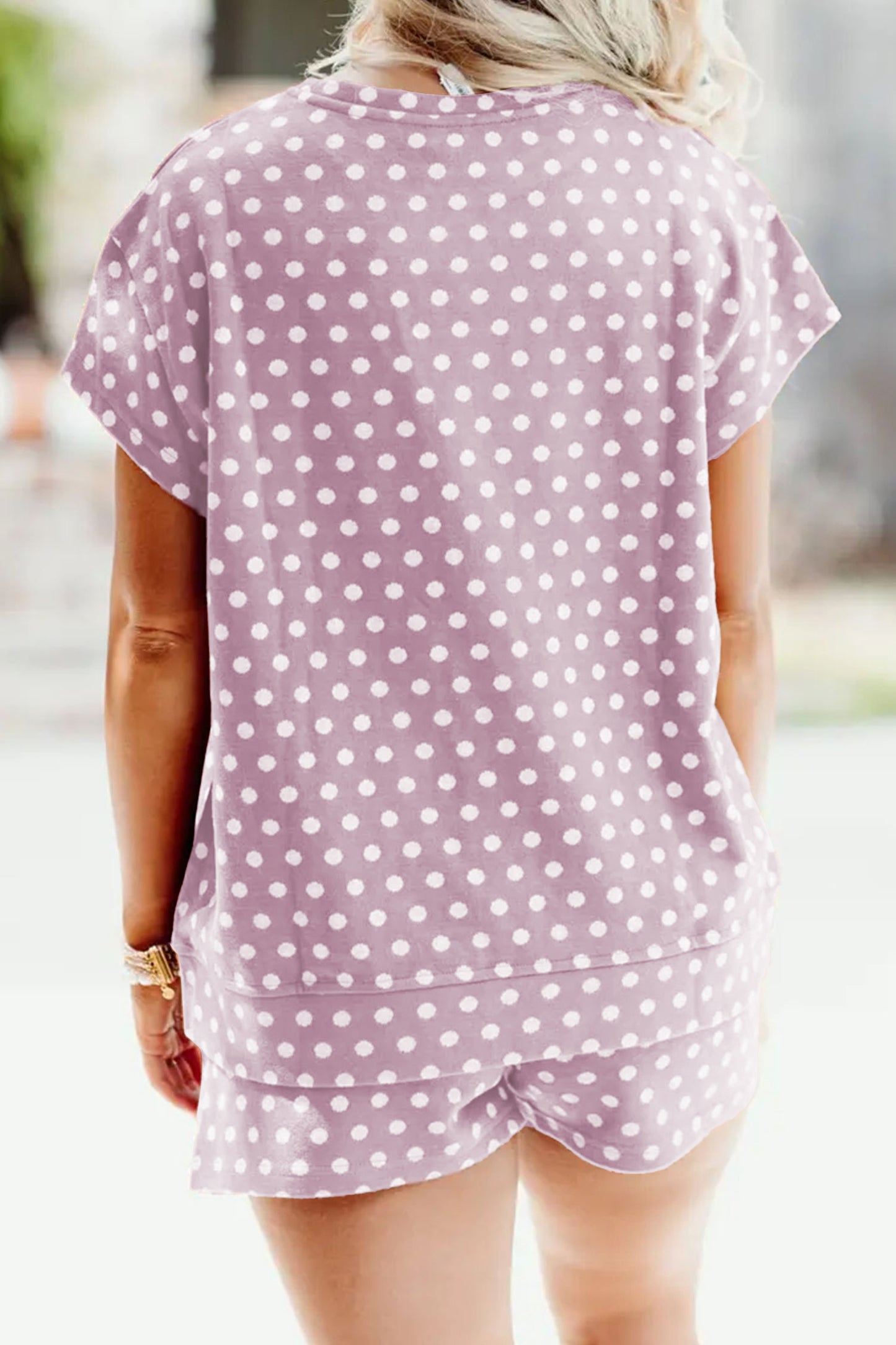 Polka Dot Print Short Set