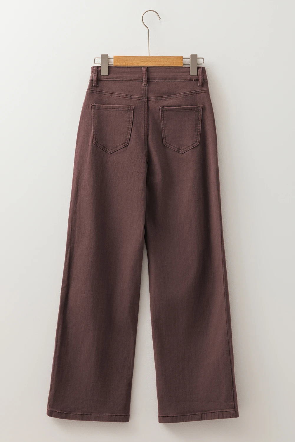 Coffee Brown Loose Straight High Waist Jeans