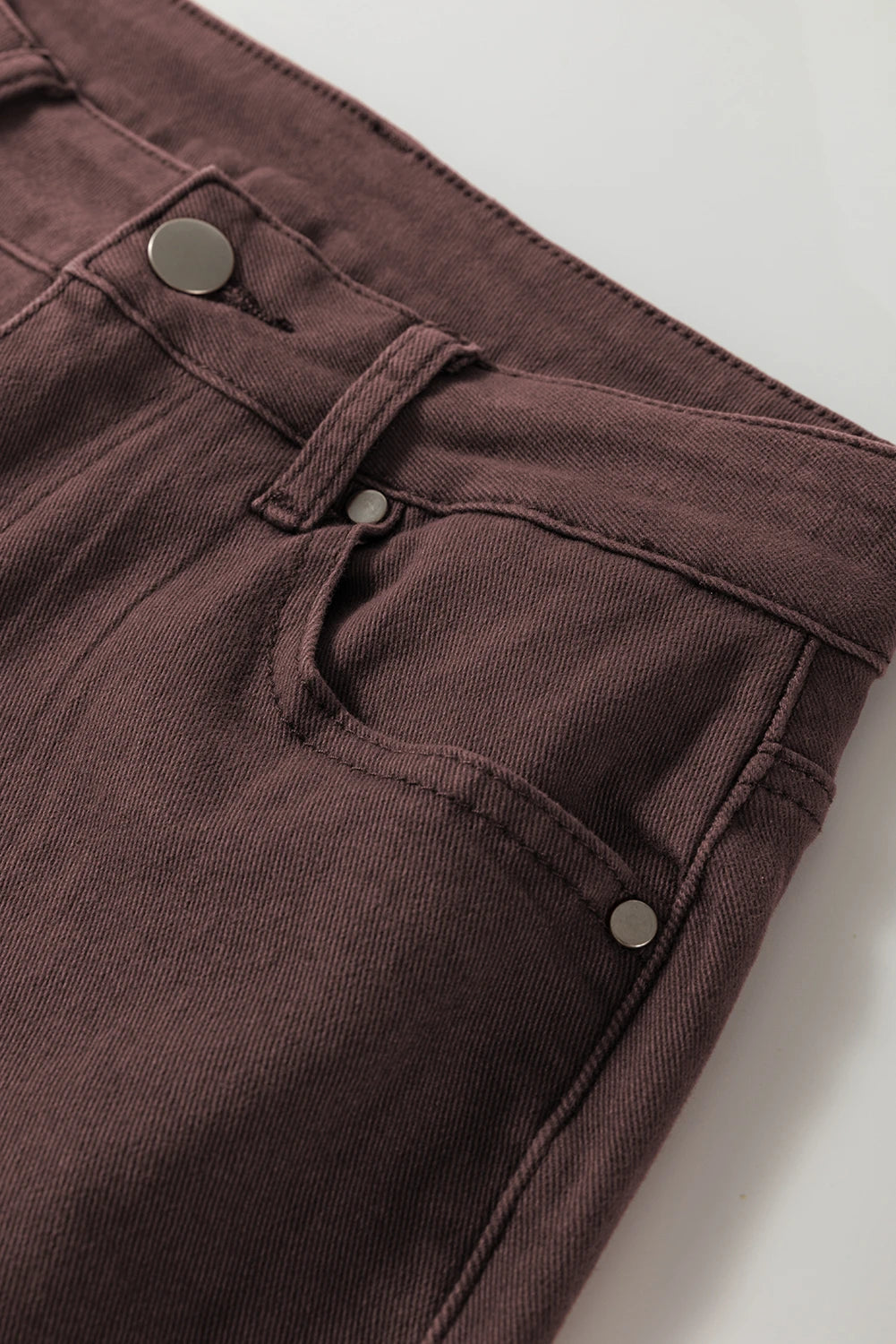 Coffee Brown Loose Straight High Waist Jeans
