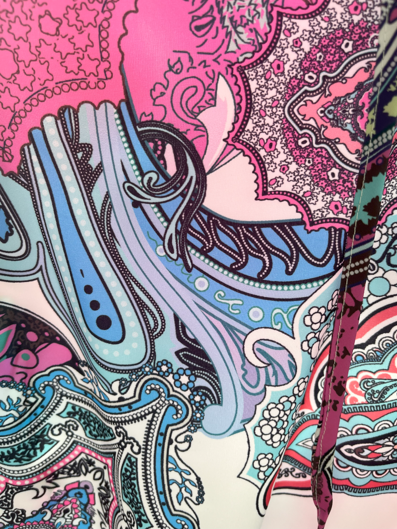 Multicolor Abstract Print V Neck Mini Dress