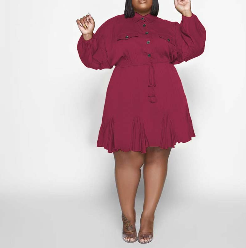Plus Size Swing Flared Midi Dress