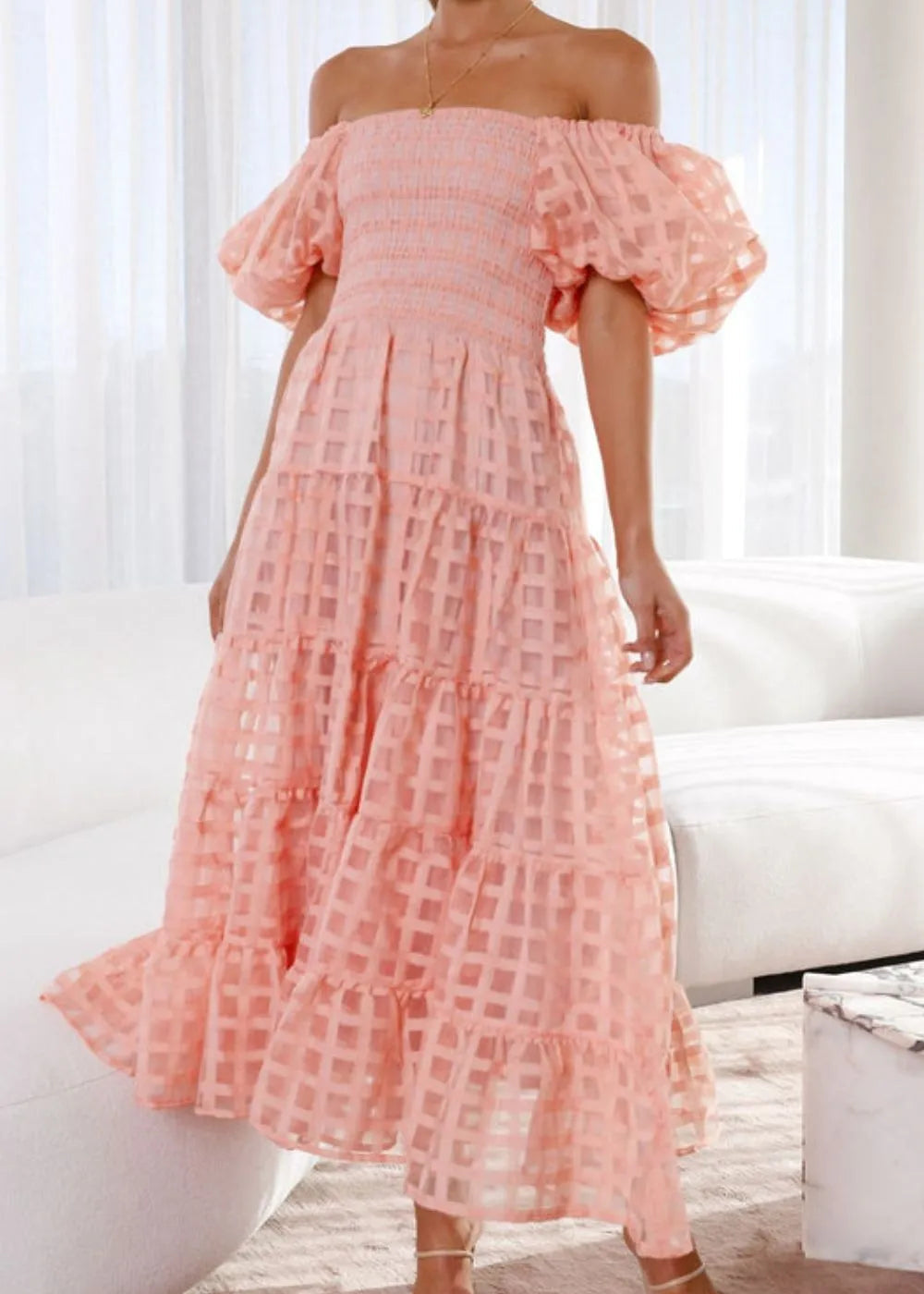 off the shoulder puff sleeve midi dress Buy White Puff Sleeve Off Shoulder Midi Dress from Next USA