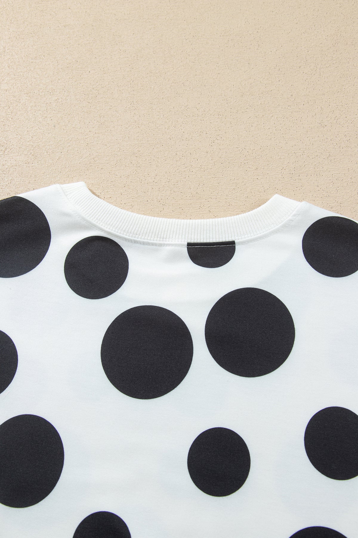Polka Dot Long Sleeve Top Drawstring Relaxed Pants Set