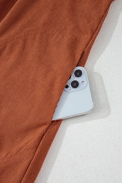 Light Snap Button Empire Waist Lantern Sleeve Corduroy Dress
