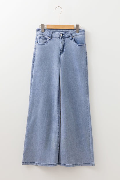 High Waist Flared Hem Jeans