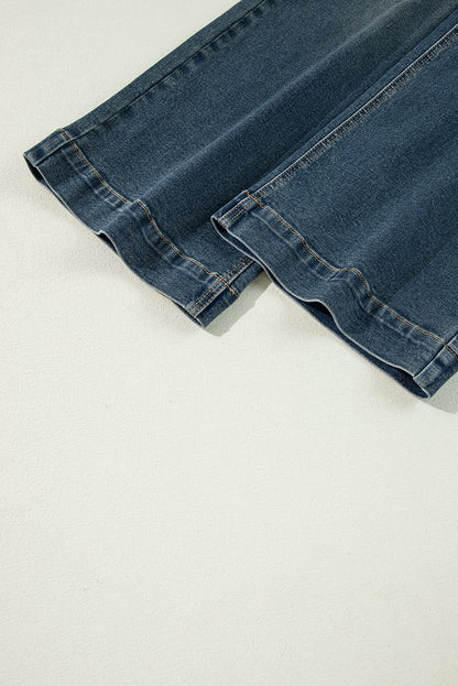 Real Teal Square Patch Pocket High Rise Shift Jeans