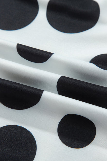 Polka Dot Long Sleeve Top Drawstring Relaxed Pants Set