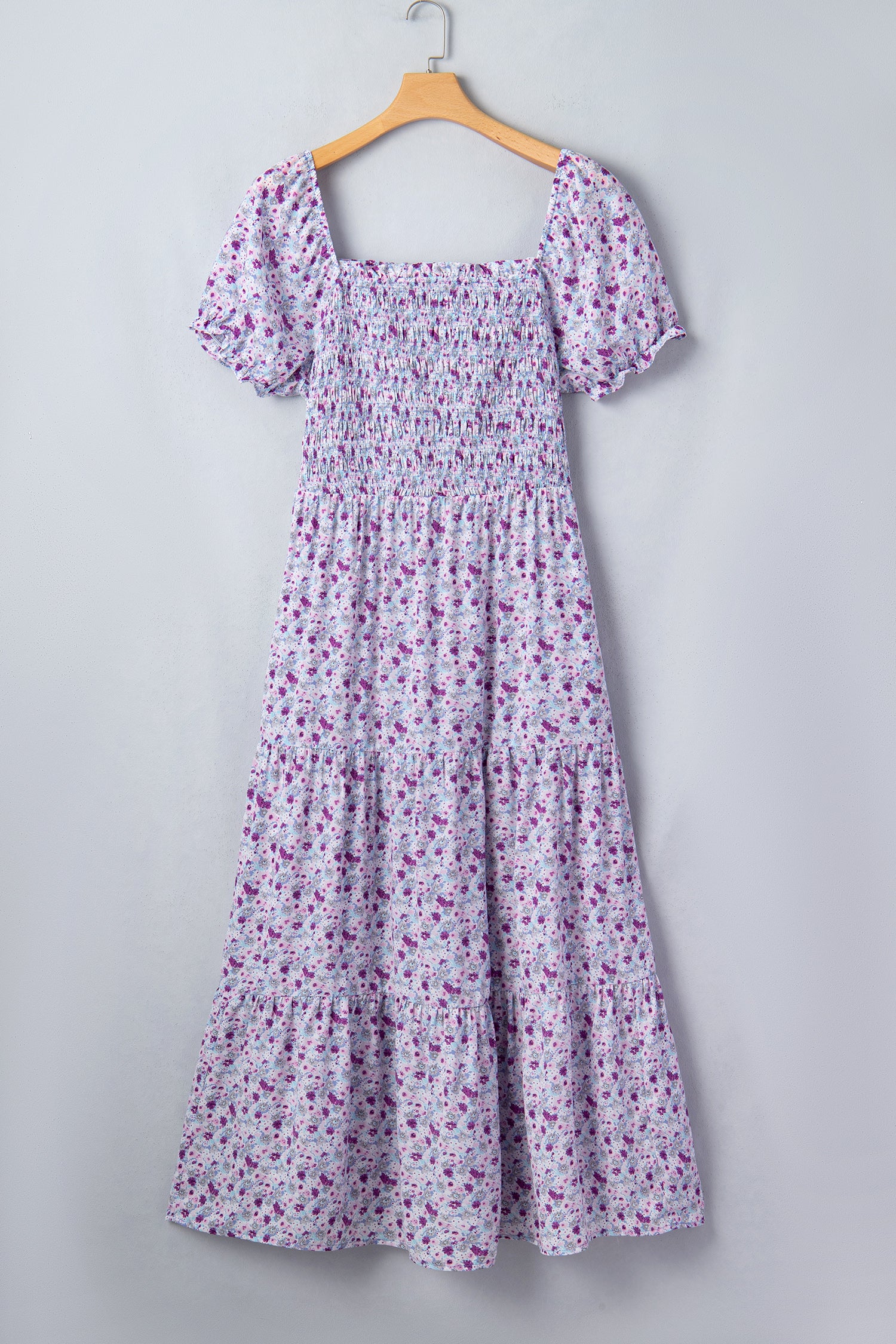 plus size purple floral maxi dress Plus Size - Tiered Maxi Dress
