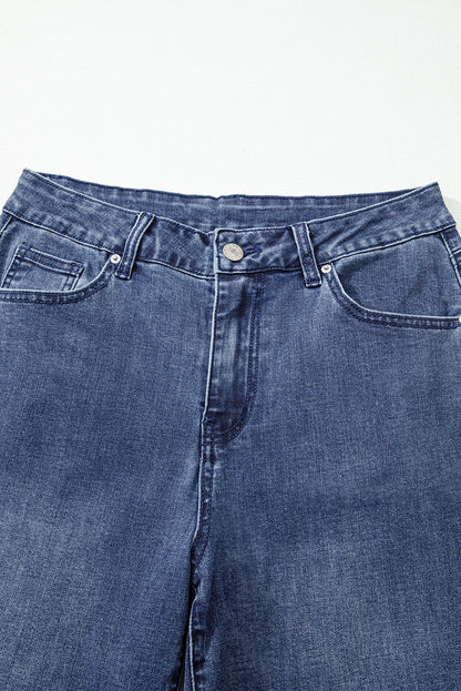 High Waist Flared Hem Jeans