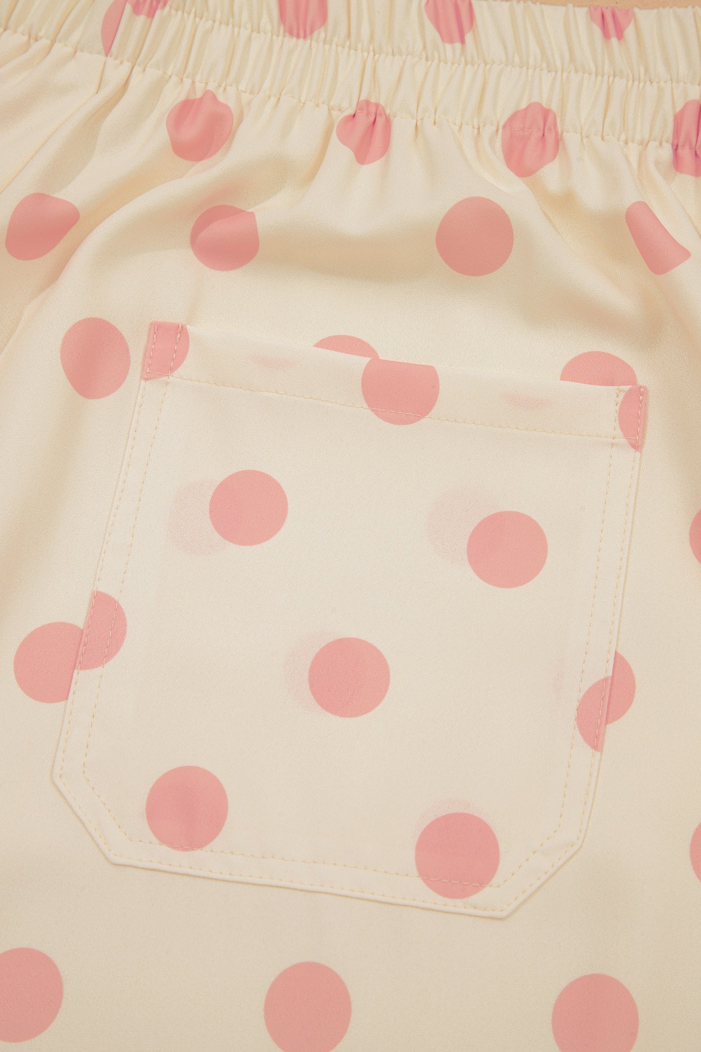 Polka Dot Print Patched Pocket Mid-rise Straight Leg Pants