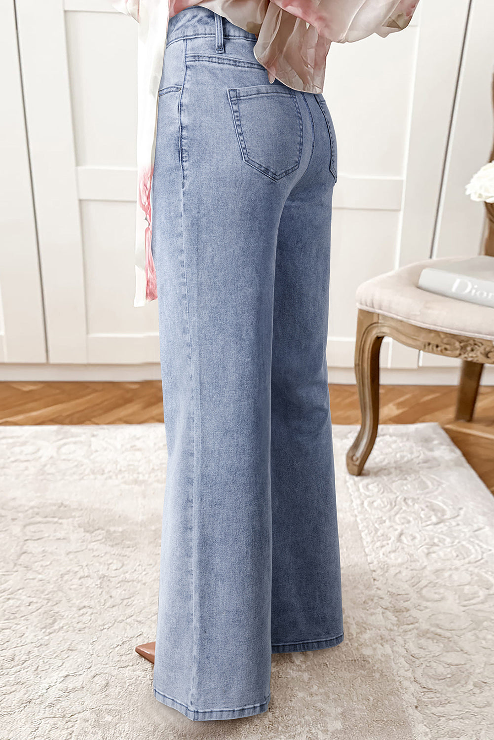 High Waist Flared Hem Jeans