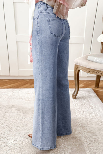 High Waist Flared Hem Jeans
