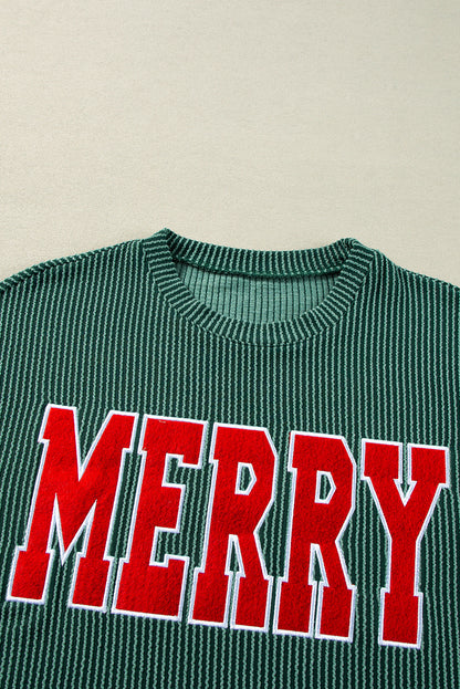 Corded MERRY Long Sleeve Top and Shorts Pajama Set