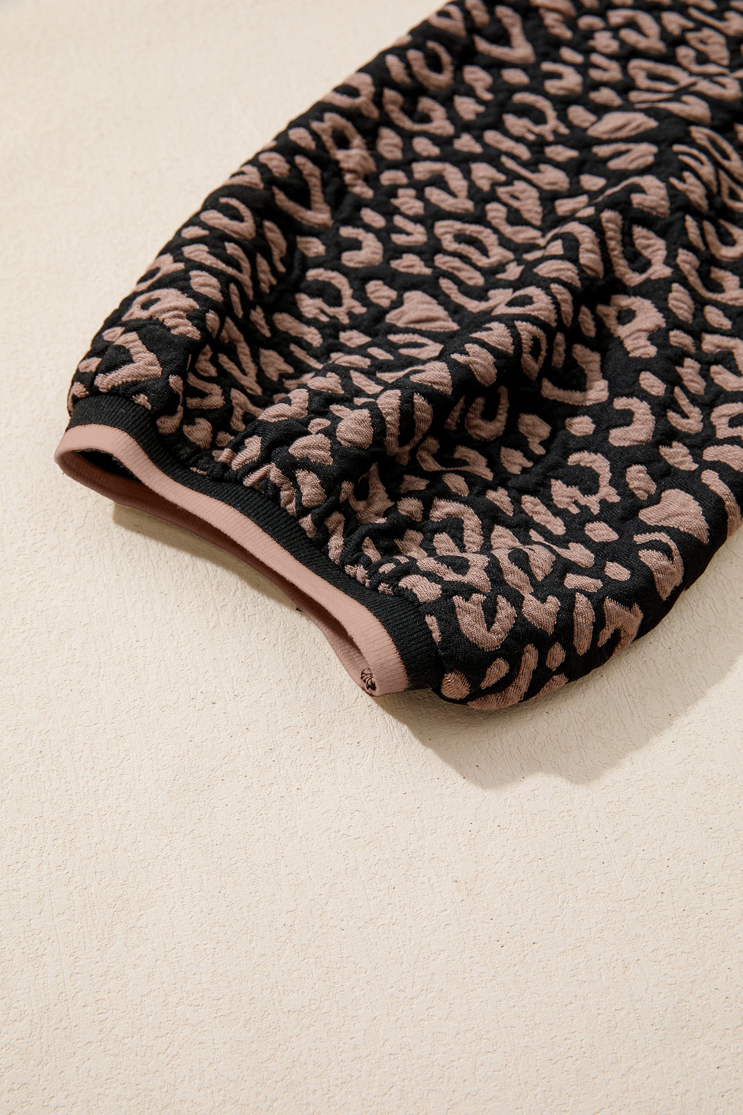 Black Leopard Print Bubble Sleeve Shift Mini Dress