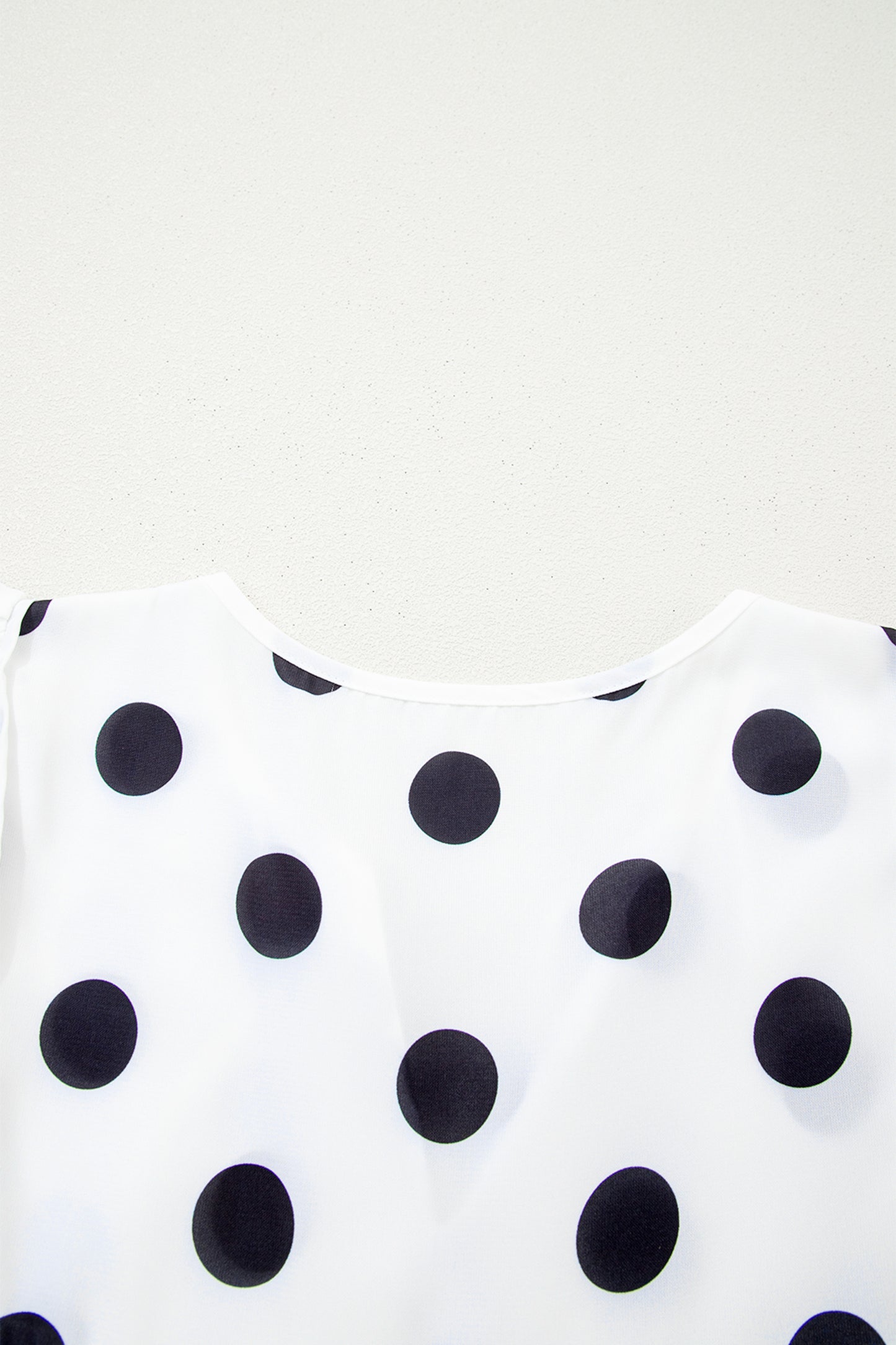 White Polka Dot Print Flutter Sleeve Striped Patchwork Babydoll Blouse