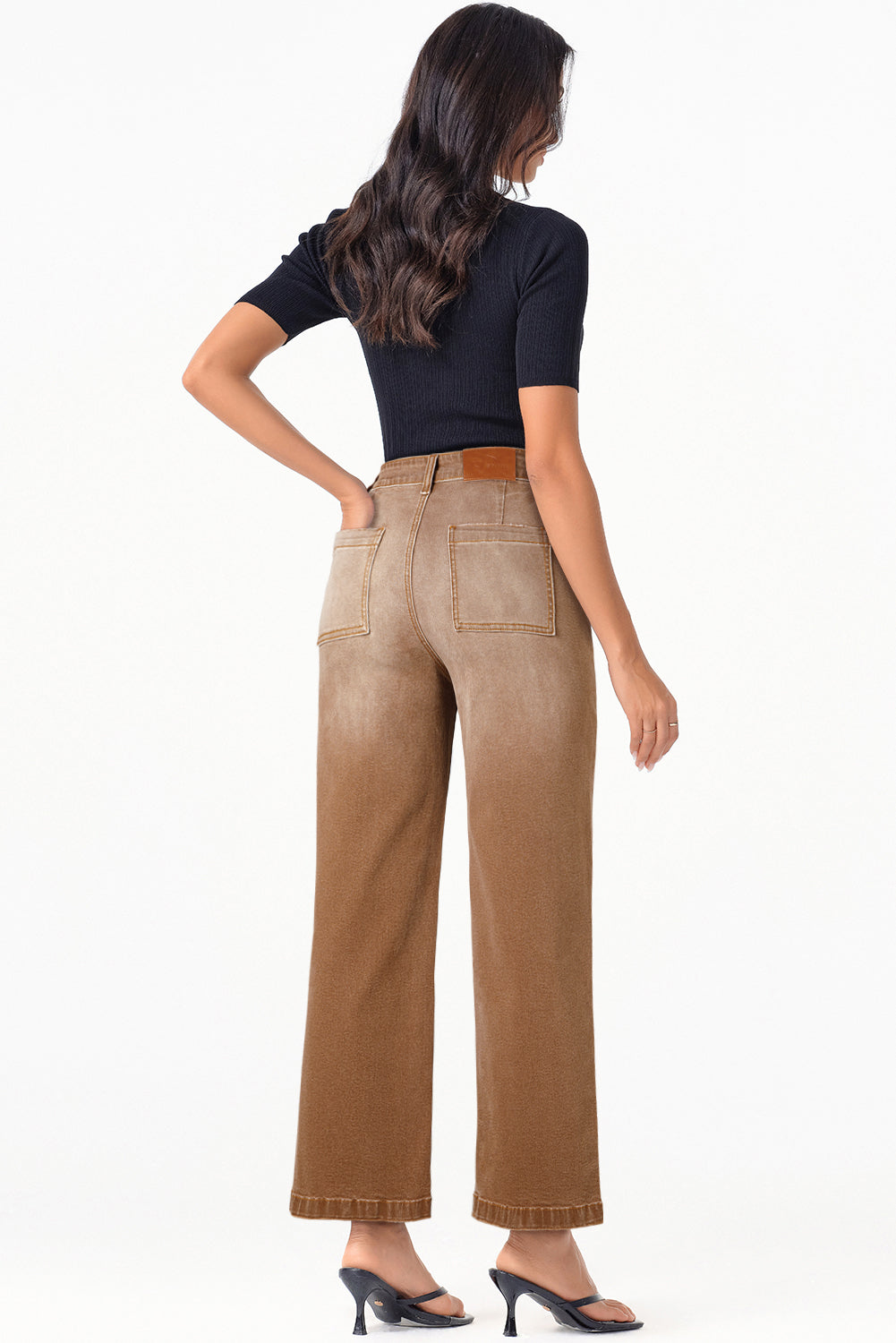 Minimalist Patch Pocket High Waist Shift Jeans
