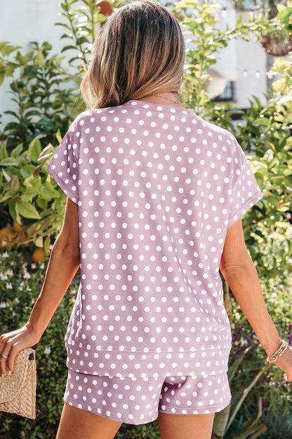 Polka Dot Print Short Set