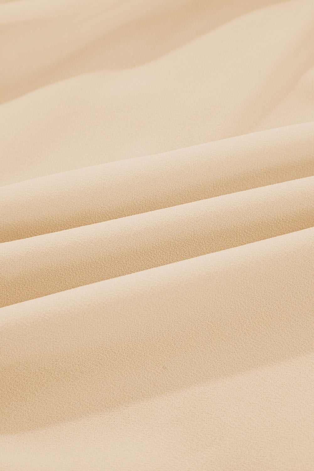 Parchment Pleated Ruffle Long Sleeve Chiffon Blouse