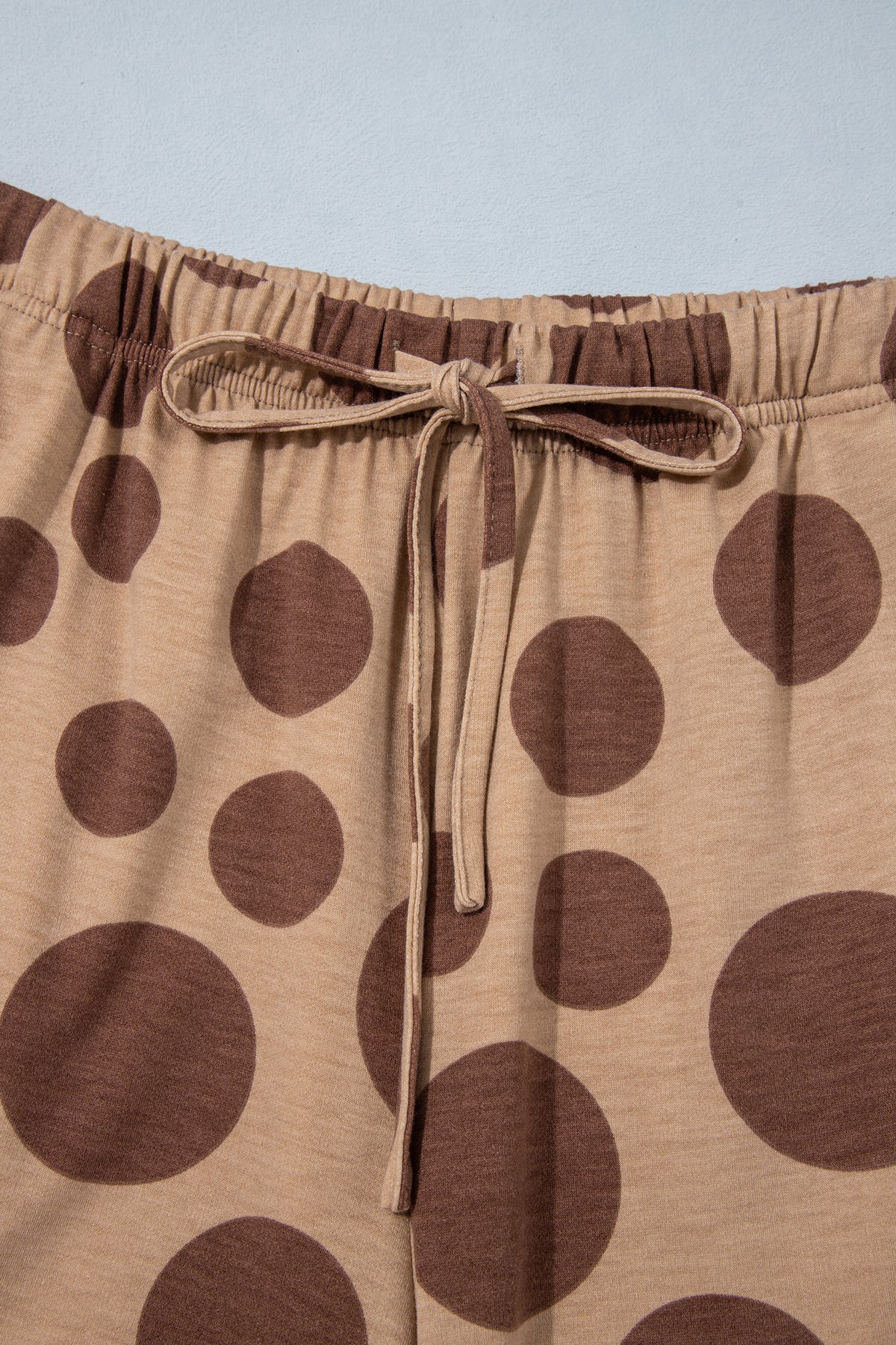 Polka Dot Long Sleeve Top Drawstring Relaxed Pants Set