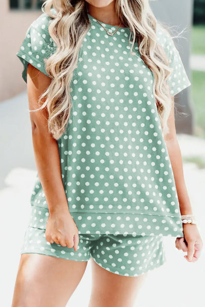 Polka Dot Print Short Set