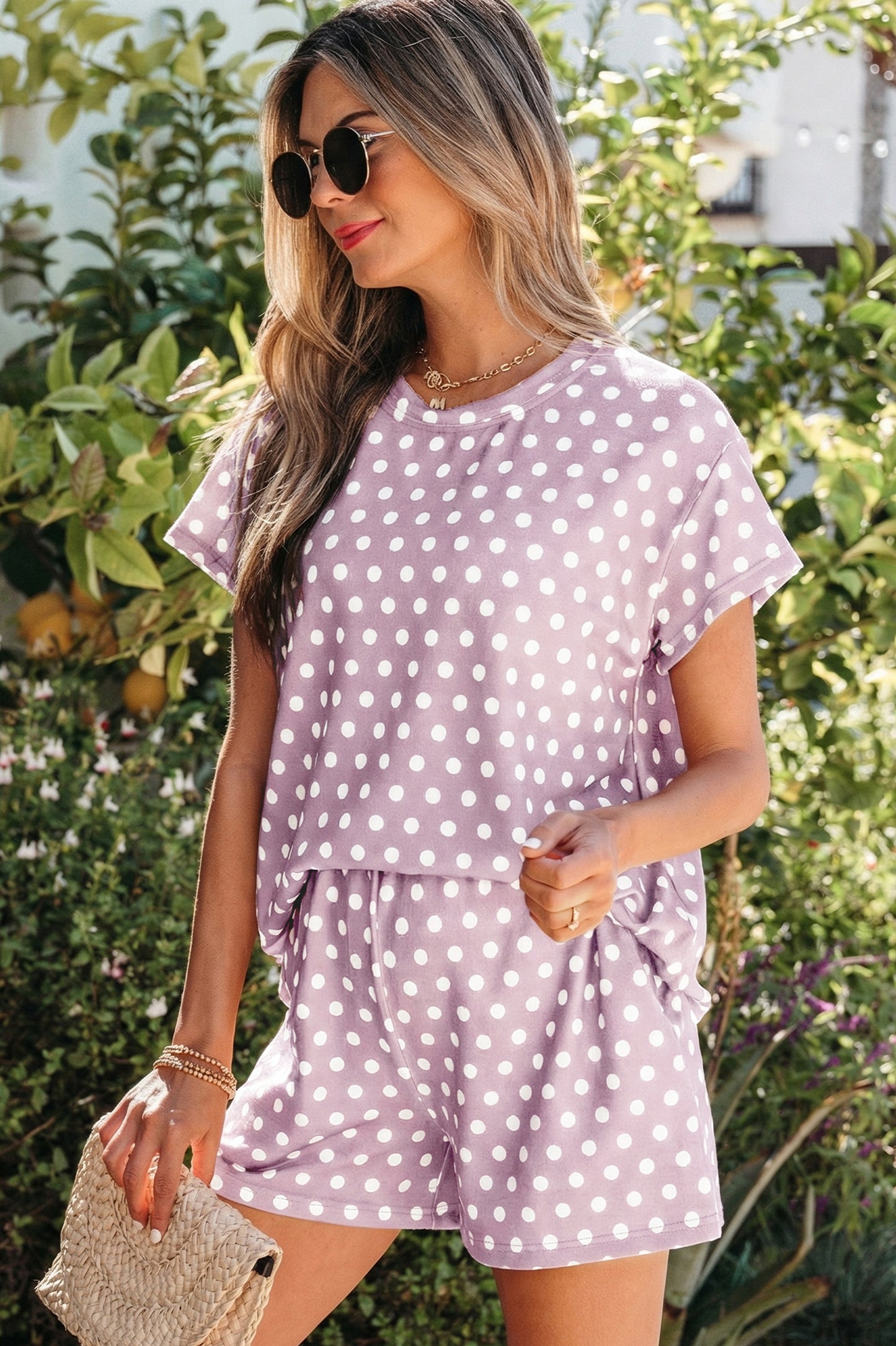 Polka Dot Print Short Set