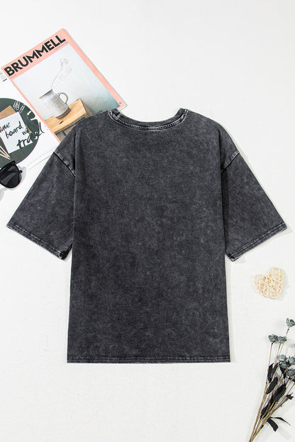 Black Vintage Nashville Mineral Washed Graphic Tee