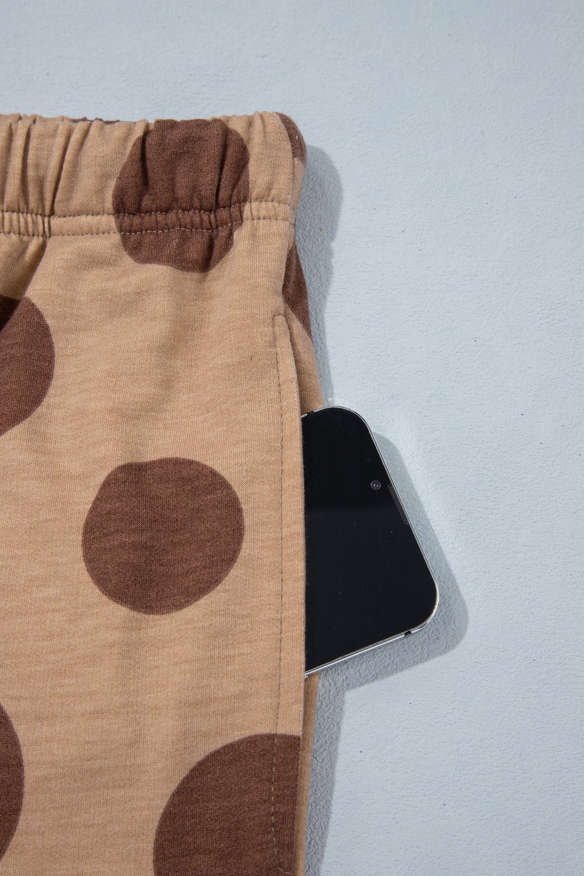 Polka Dot Long Sleeve Top Drawstring Relaxed Pants Set