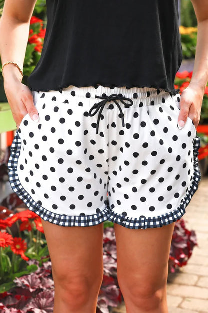 Printed Ruffle Trim Shorts