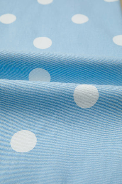 Polka Dot Print Raw Hem Shift Jeans
