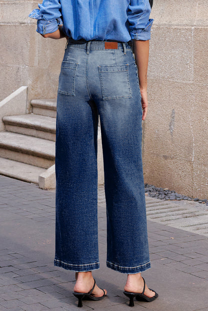 Minimalist Patch Pocket High Waist Shift Jeans