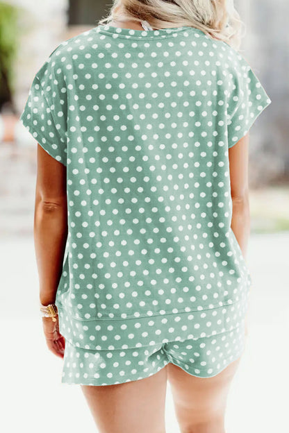 Polka Dot Print Short Set