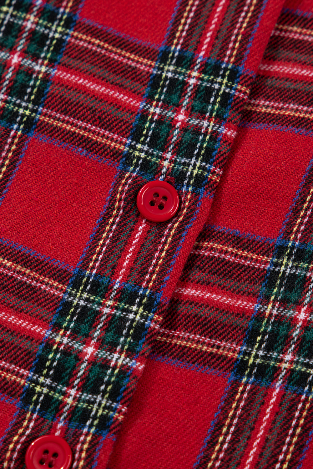 Green Plaid Christmas Holiday Patchwork Long Sleeve Shirt and Shorts Pajama Set