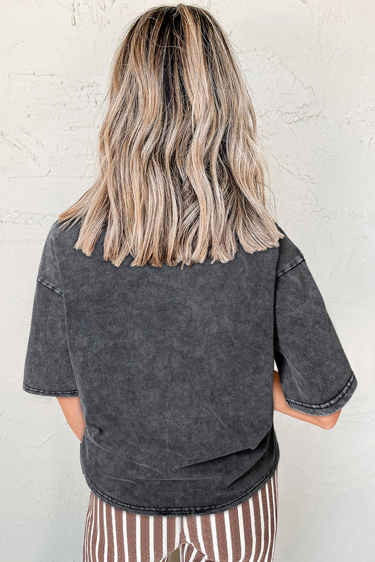 Black Vintage Nashville Mineral Washed Graphic Tee