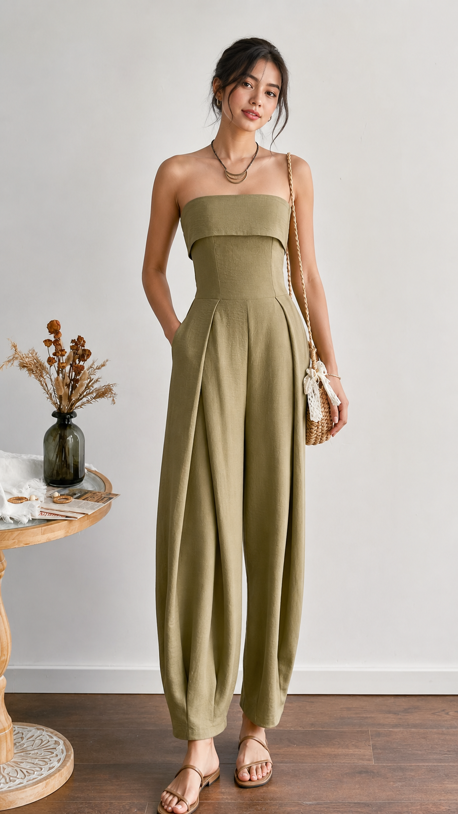Wide Leg Tube Jumpsuit