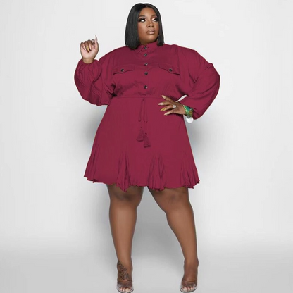 Plus Size Swing Flared Midi Dress