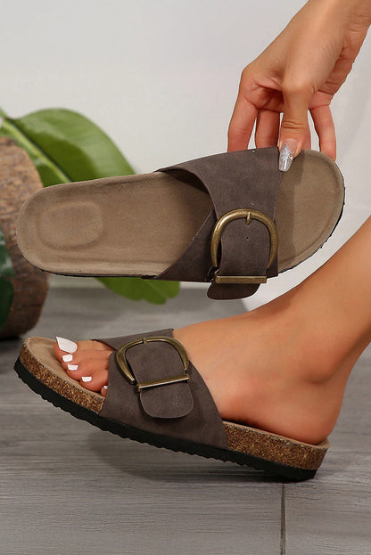 Coffee One Band Metal Decor Slippers