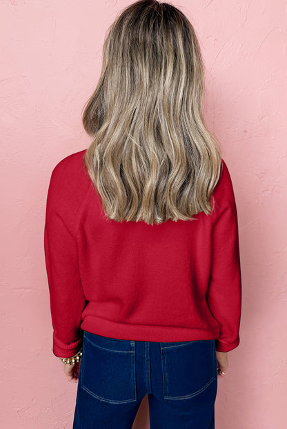 MERRY Letter Pattern Christmas Raglan Sleeve Sweater