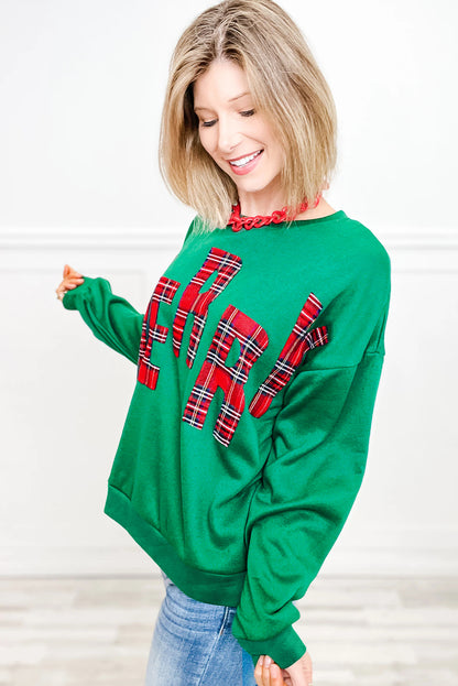 White Plaid MERRY Christmas Holiday Sweatshirt