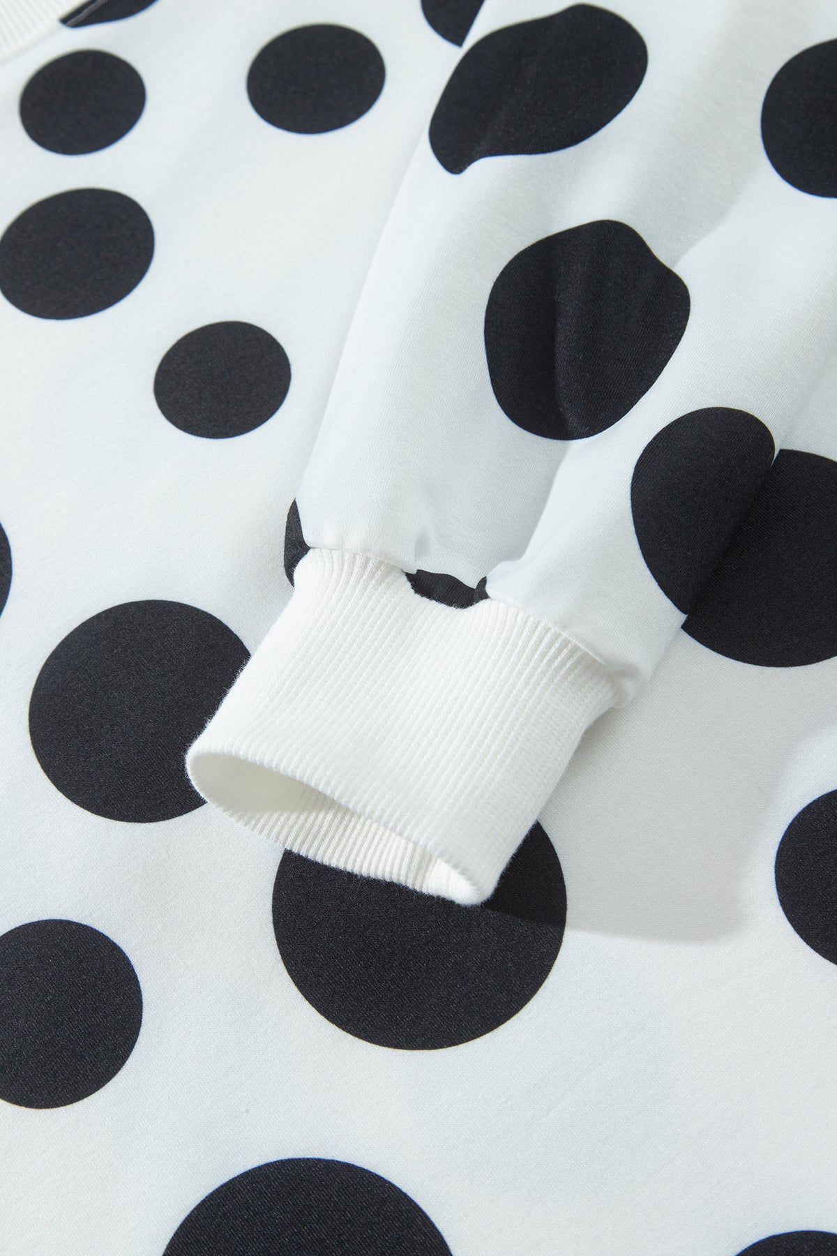 Polka Dot Long Sleeve Top Drawstring Relaxed Pants Set