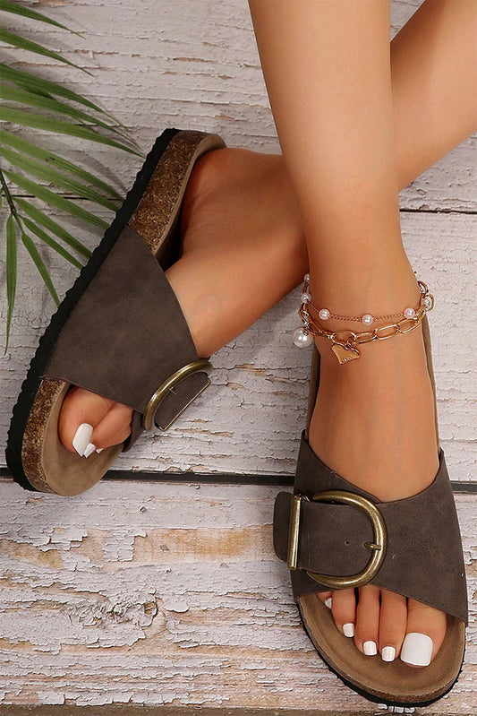 Coffee One Band Metal Decor Slippers