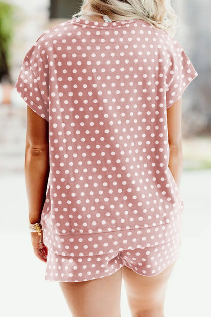 Polka Dot Print Short Set