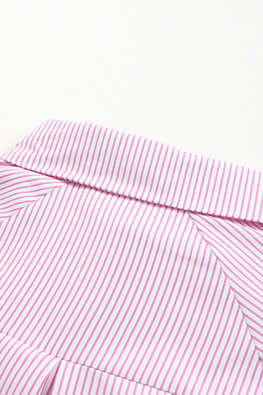 Pink Striped Pocket Button Up Plus Size Shirt