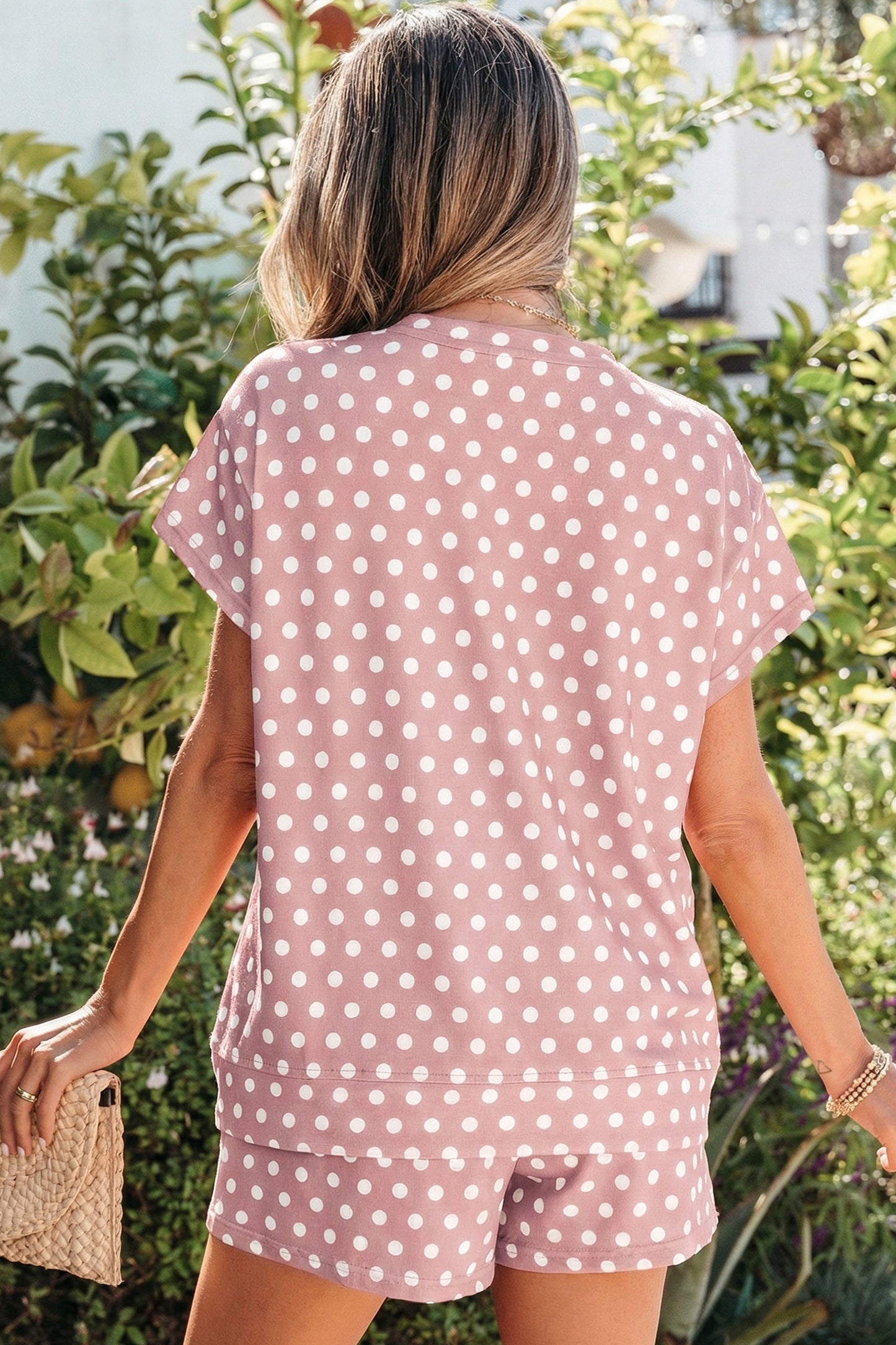 Polka Dot Print Short Set