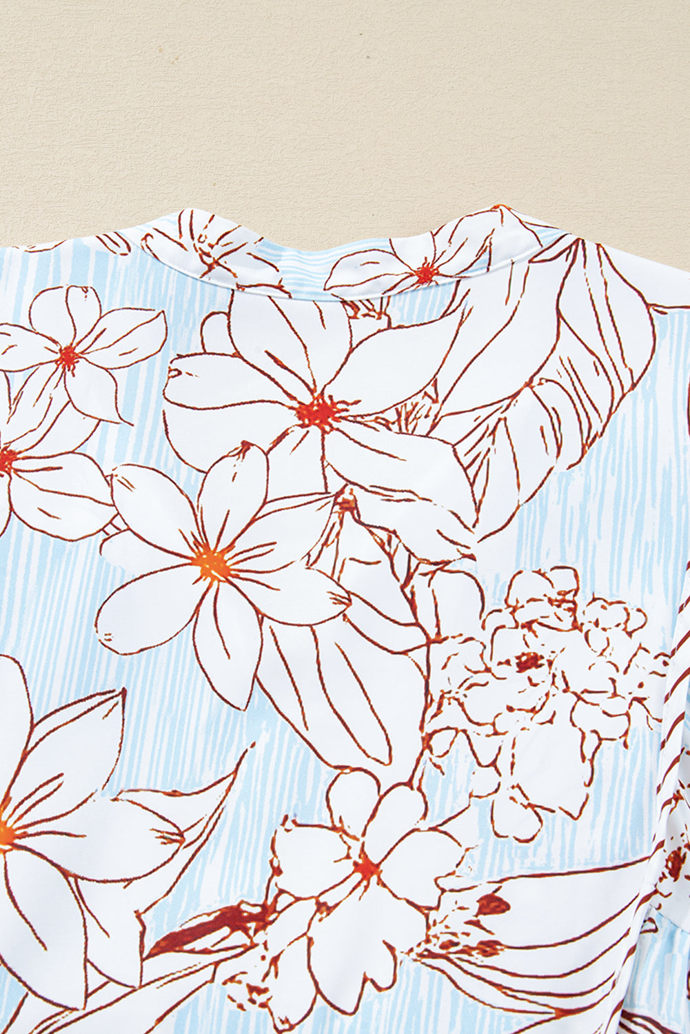 Floral Print Tie Neck Long Sleeve Mini Dress