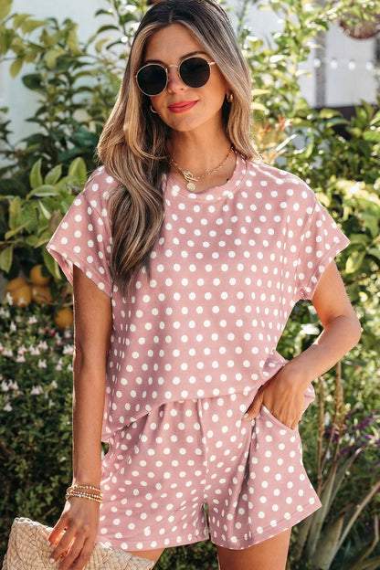Polka Dot Print Short Set