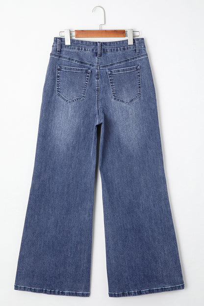 High Waist Flared Hem Jeans