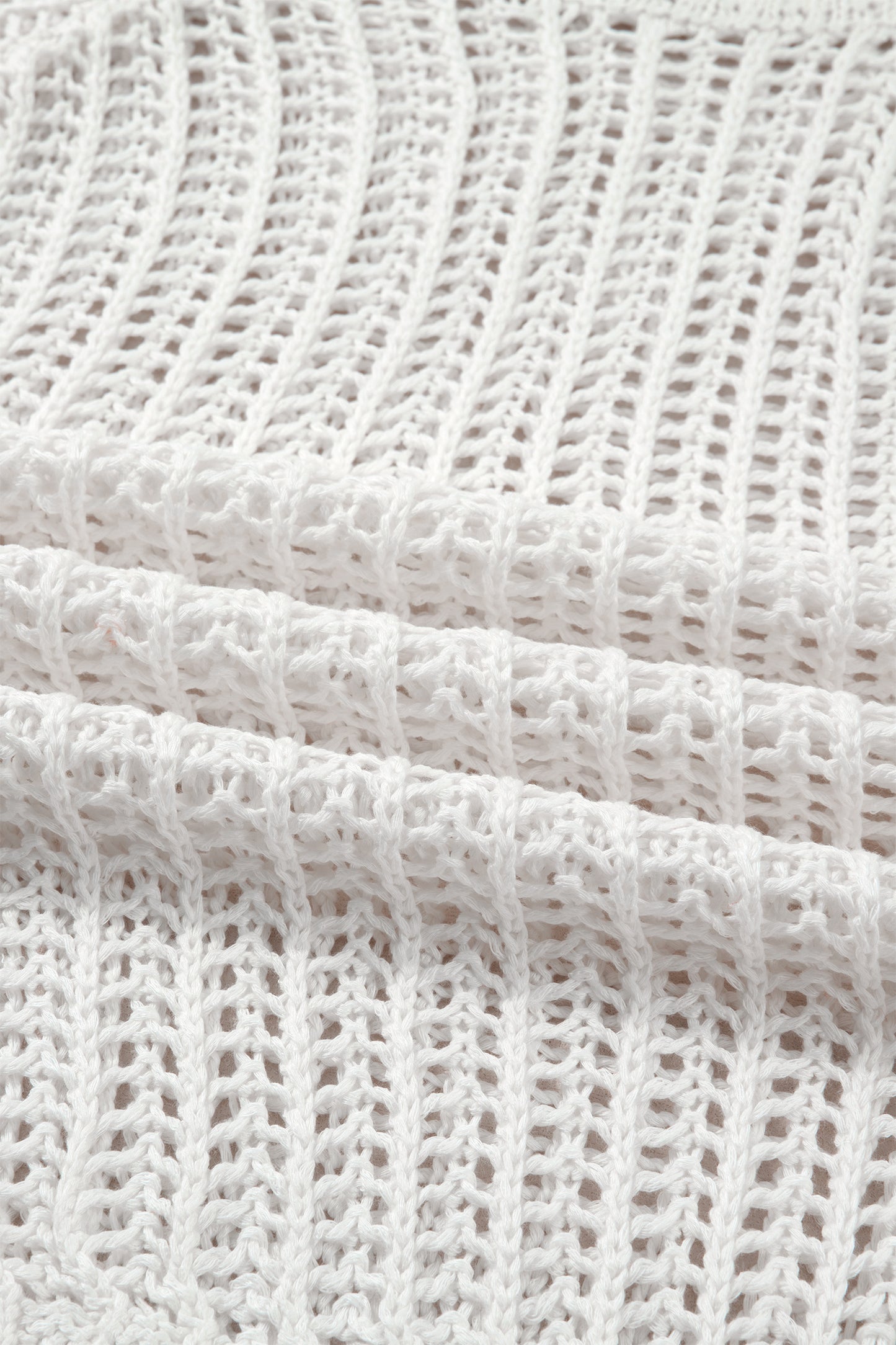 Open Knit Bow Tie Short Sleeve Sweater